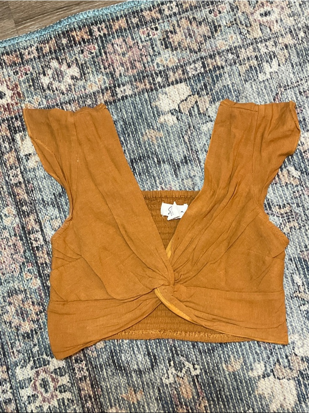 Rust Twist-Front Crop Top - Women